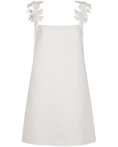 Valentino Garavani Ivory Wool Mini Dress - White