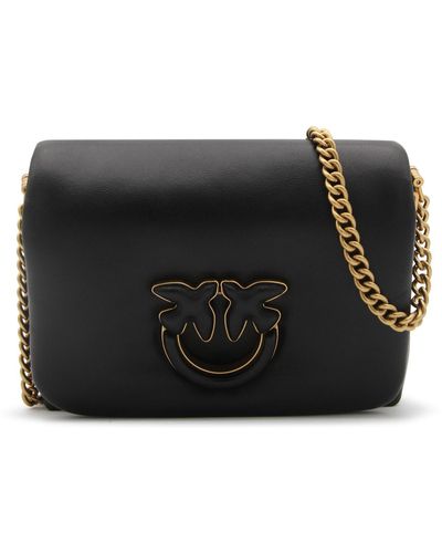 Pinko Leather Baby Love Click Puff Shoulder Bag - Black