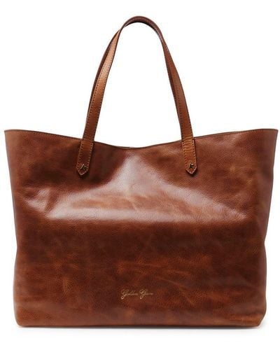 Golden Goose Leather Pasadena Tote Bag - Brown
