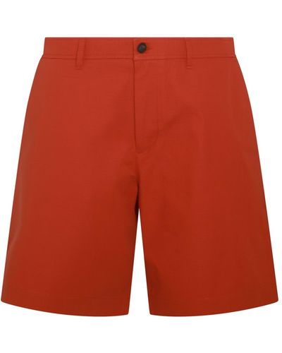 Maison Kitsuné Red Cotton Shorts