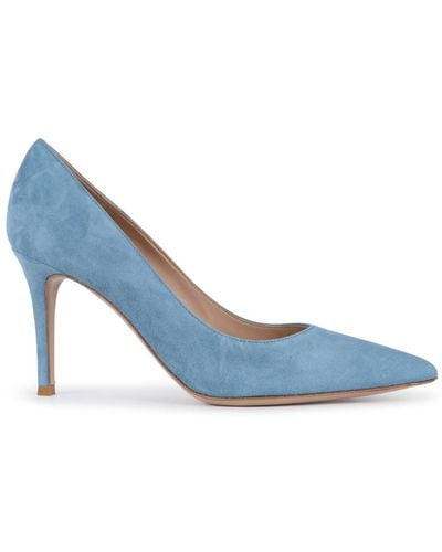 Gianvito Rossi Light Blue Suede Court Shoes