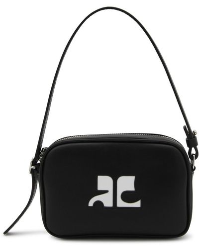 Courreges Calfskin Shoulder Bag - Black