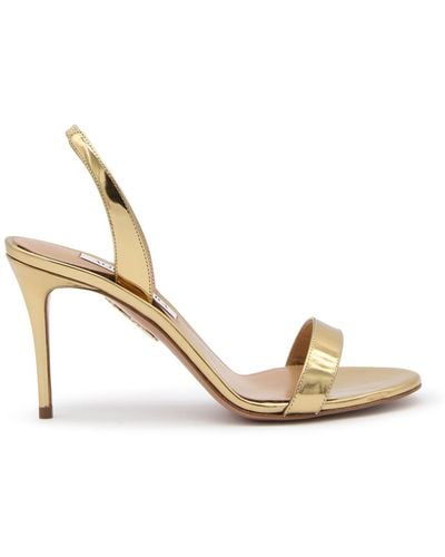 Aquazzura Gold-tone Leather Sandals - Metallic