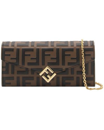 Fendi Brown And Black Leather Wallet