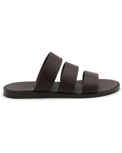 Loro Piana Leather Sandals - Black