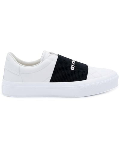 Givenchy White And Black Leather City Sport Low Top Trainers