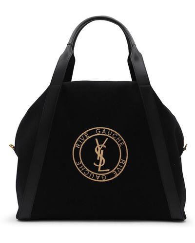 Saint Laurent Black Cotton Bowling Tote Bag