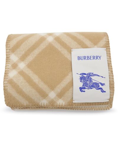 Burberry Wool Check Scarf - Natural