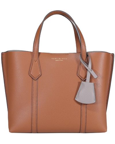Tory Burch Light Umber Leather Perry Small Tote Bag - Brown