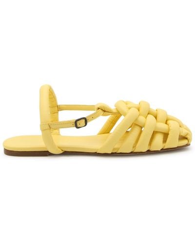 Hereu Yellow Leather Cabersa Sandals