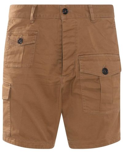 DSquared² Cotton Shorts - Brown