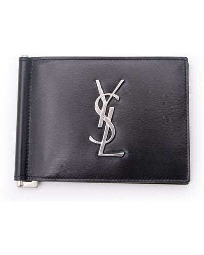 Saint Laurent Black Leather Card Holder