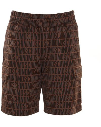Moschino And Black Cotton Shorts - Brown