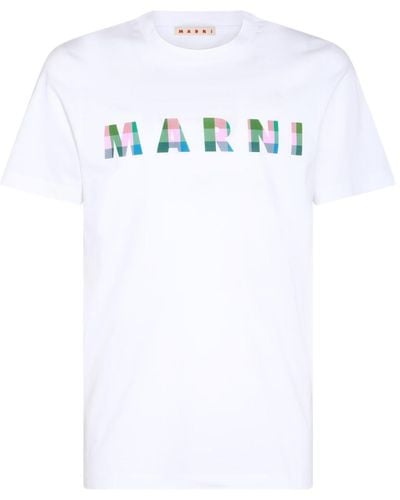 Marni White Multicolour Cotton T-shirt