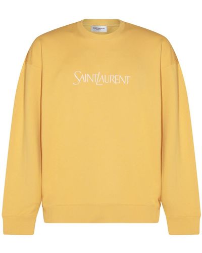 Saint Laurent Yellow Cotton Sweatshirt