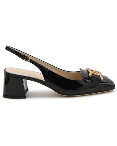 Tod's Leather Kate Slingback Court Shoes - Black