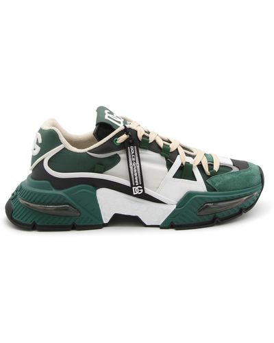 Dolce & Gabbana Green And White Leather Airmaster Sneakers