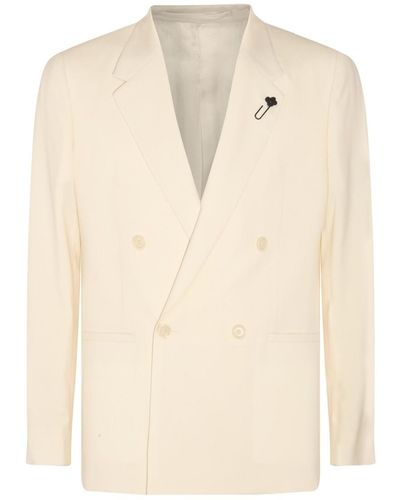 Lardini Off White Wool Suits - Natural