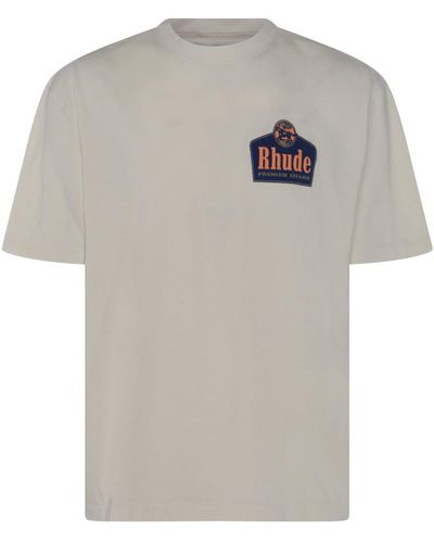 Rhude Cream Multicolour Cotton T-shirt - Grey