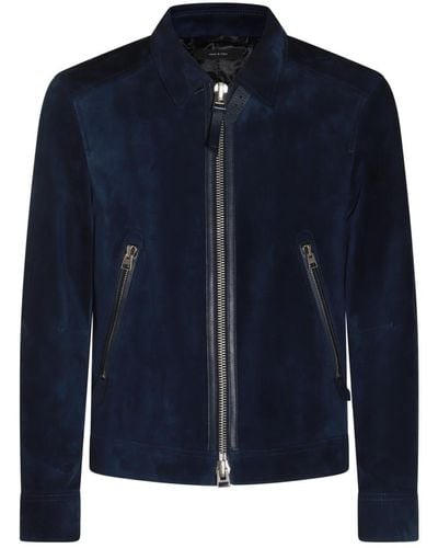 Tom Ford Leather Jacket - Blue