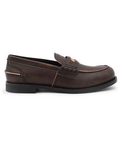 Miu Miu Brown Leather Loafers