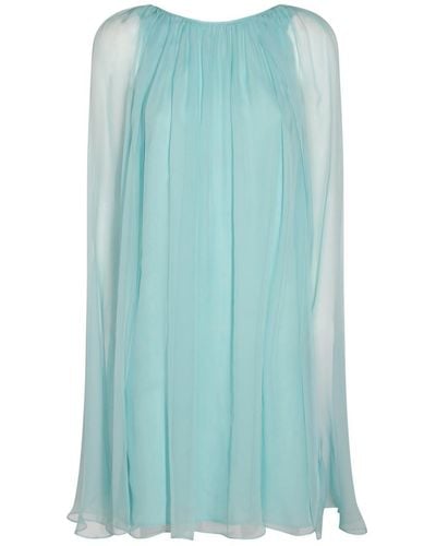Max Mara Light Blue Silk Dress