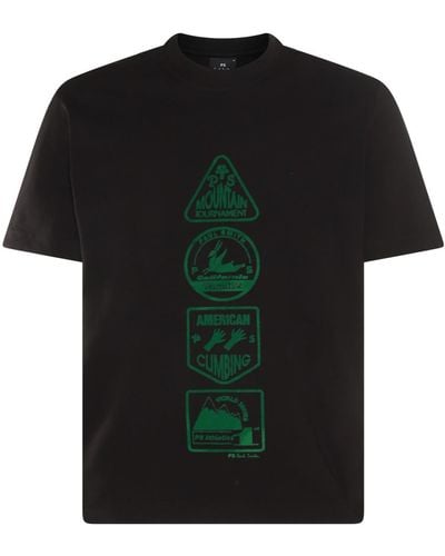 PS by Paul Smith Black And Green Cotton T-shirt