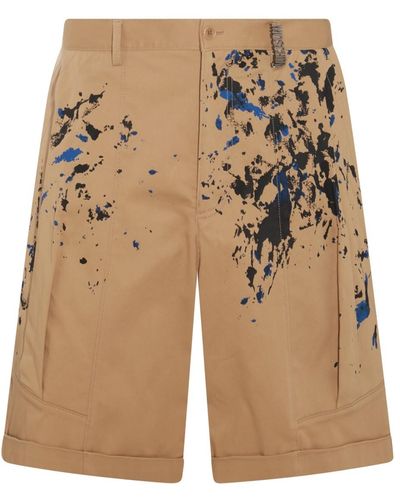 Moschino Cotton Blend Shorts - Natural