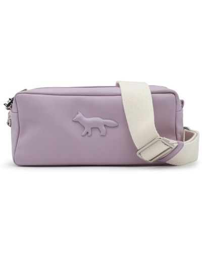 Maison Kitsuné Leather Shoulder Bag - Purple