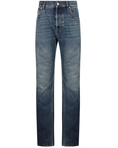 Alexander McQueen Blue Cotton Denim Jeans