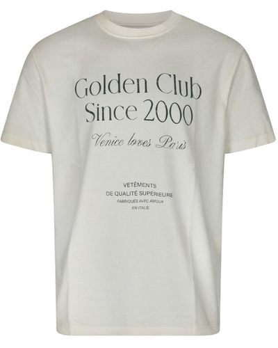 Golden Goose Cream Cotton T-Shirt - Grey