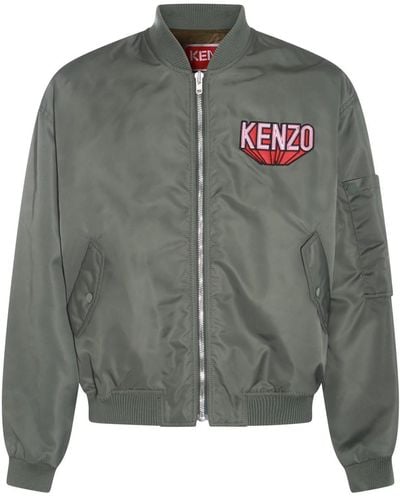 KENZO Green Casual Jacket - Gray