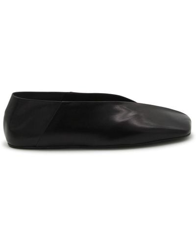 Jil Sander Leather Flats - Black