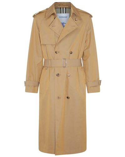 Burberry Cotton Trench Coat - Natural