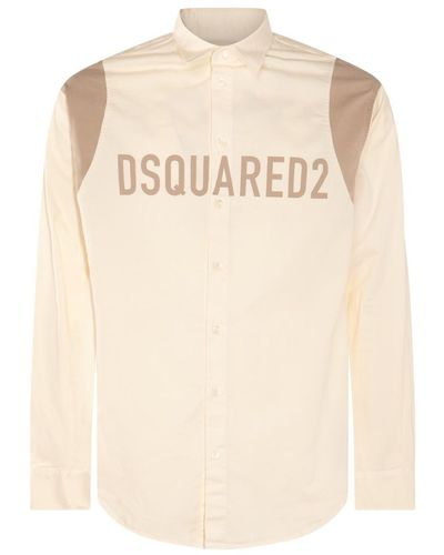 DSquared² Cream And Beige Cotton Blend Shirt - Natural