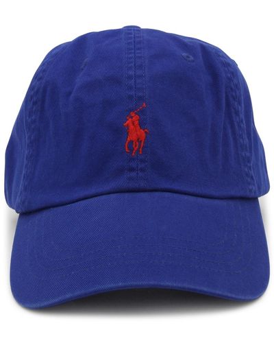 Polo Ralph Lauren Royal Blue And Red Cotton Baseball Cap