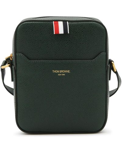 Thom Browne Leather Messenger Bag - Green