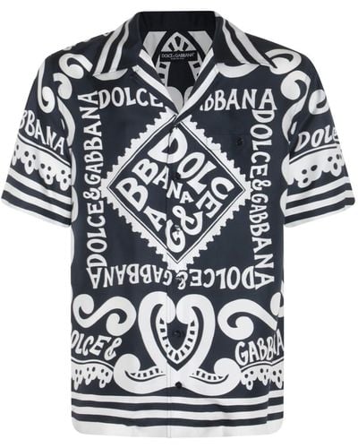Dolce & Gabbana Black And White Silk Shirt
