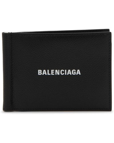 Balenciaga Black And White Leather Cash Wallet