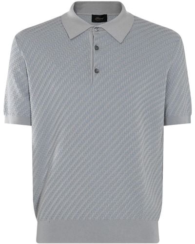 Brioni Cotton-silk Blend Polo Shirt - Grey