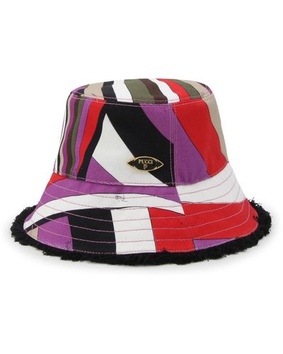 Emilio Pucci Multicolour Cotton Hat - Red