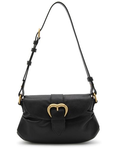 Pinko Leather Mini Jolene Shoulder Bag - Black