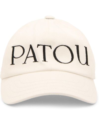 Patou White And Black Cotton Baseball Cap - Natural