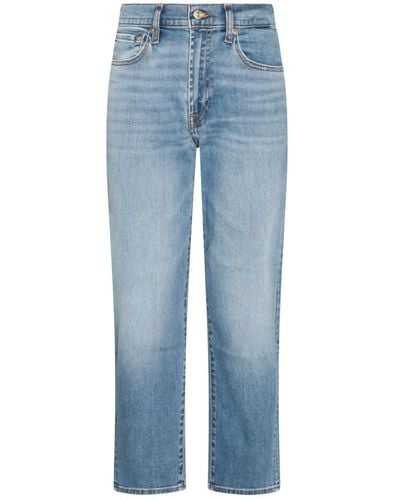 7 For All Mankind Blue Cotton Blend Jeans