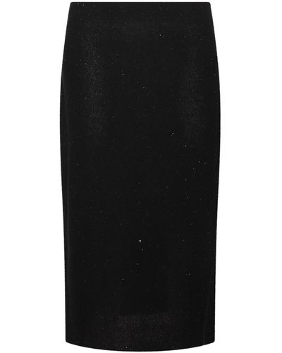 Fabiana Filippi Black Cotton Midi Skirt