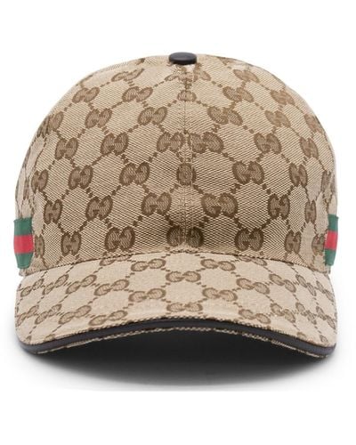 Gucci , Red And Green Cotton Blend Baseball Cap - Natural