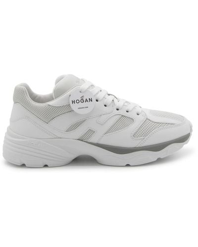 Hogan White Leather Trainers - Grey