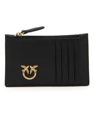 Pinko Leather Airone Card Holder - Black