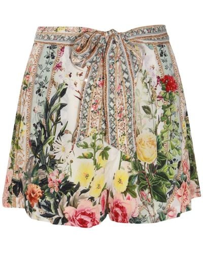 Camilla Multicolour Silk Shorts