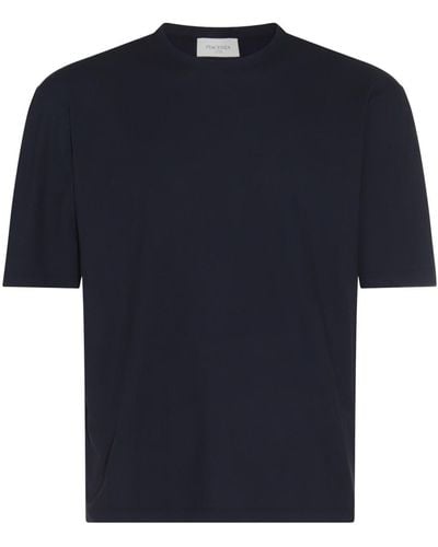 Piacenza Cashmere Navy Blue Cotton T-shirt